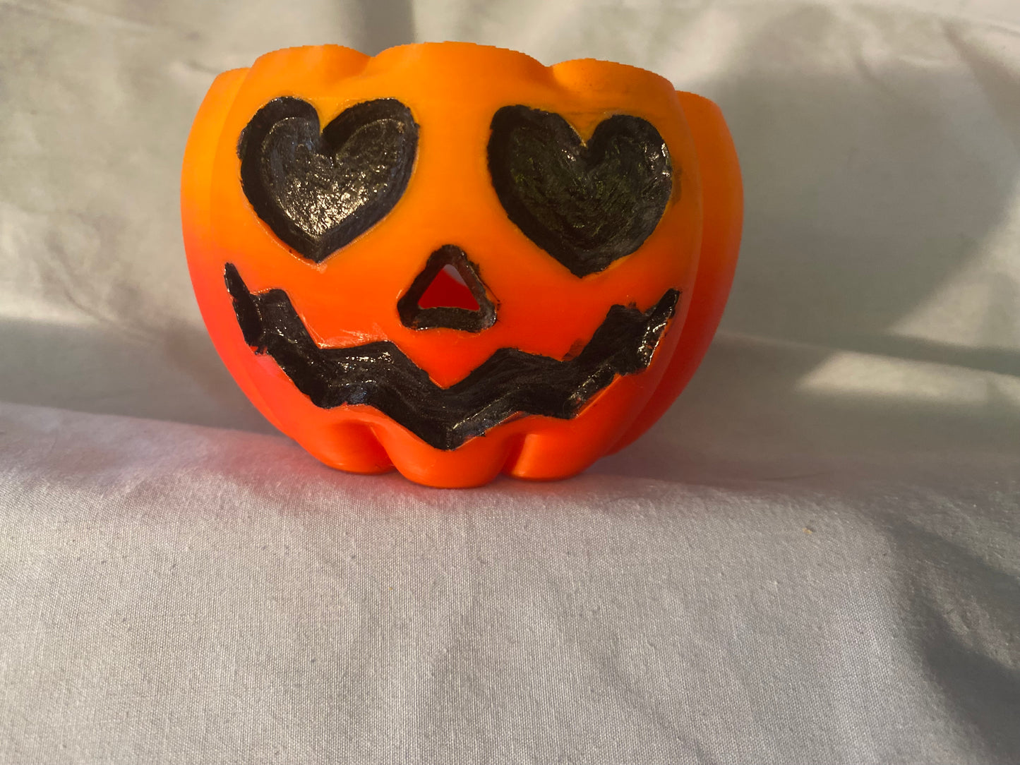 3D printed yarn bowl, Jack-o-Lantern