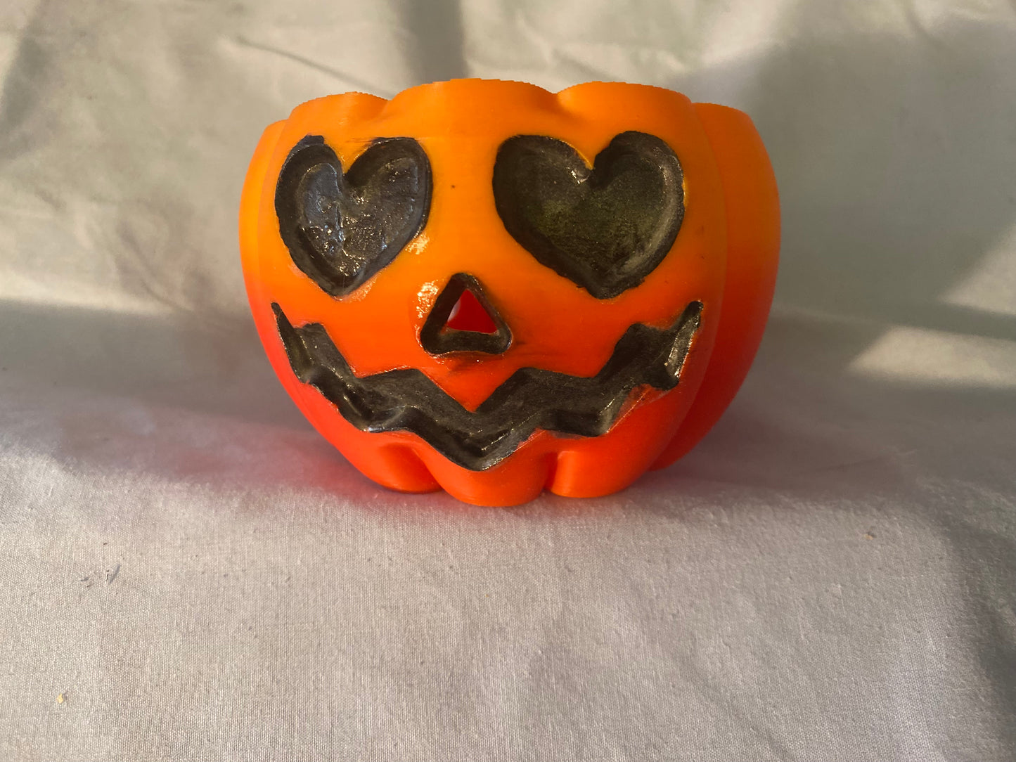 3D printed yarn bowl, Jack-o-Lantern