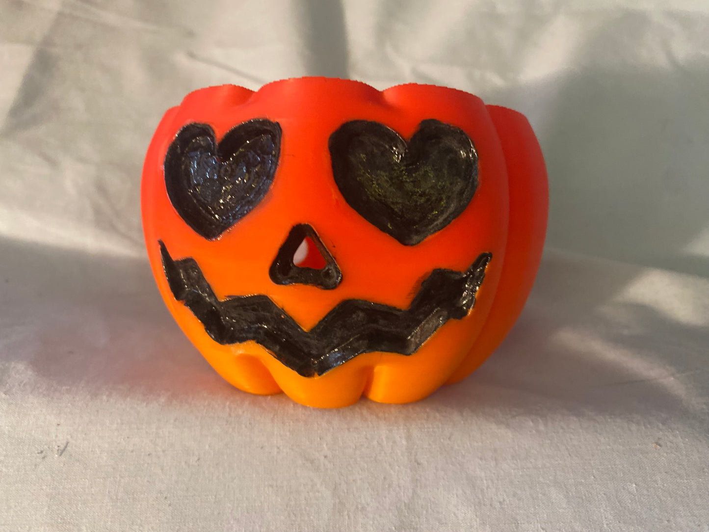 3D printed yarn bowl, Jack-o-Lantern