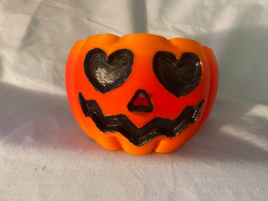 3D printed yarn bowl, Jack-o-Lantern